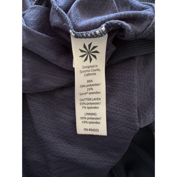 Athleta Gel Mesh Supercharged 2-in-1 Shelf Bra Tank Top Womens XS Blue Racerback - Picture 14 of 14